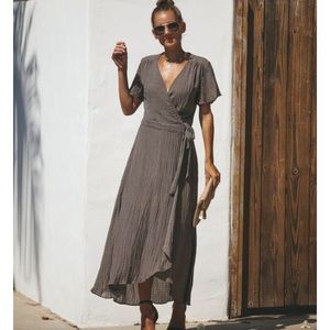 Vici Blaire Plaid Wrap Maxi Dress (Medium)